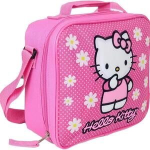 Hello Kitty Lunch Bag Polka Dot Floral Pink